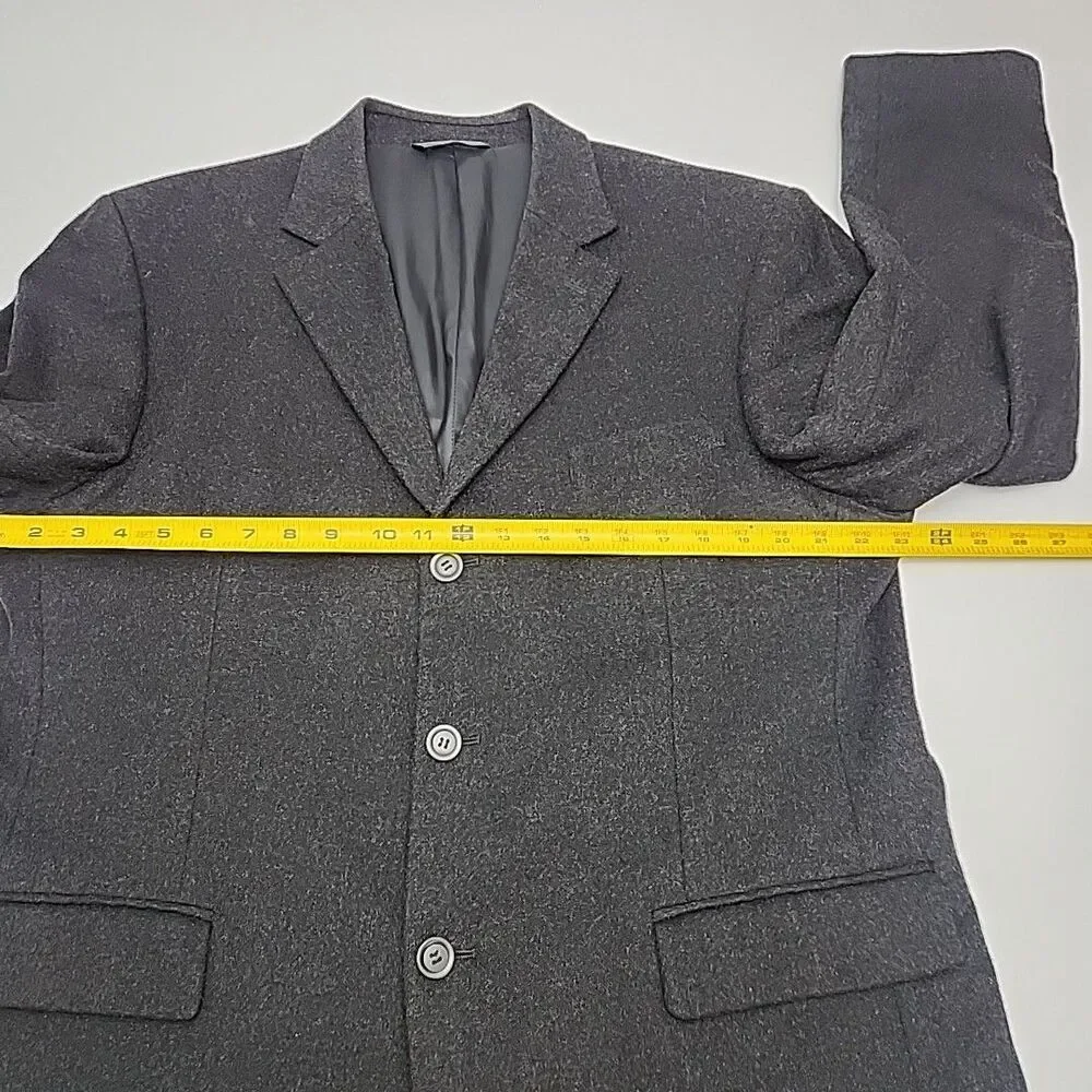 Andrew Fezza Blazer Sport Coat Jacket Wool Silk Cashmere Gray Sz 42R Men Carver